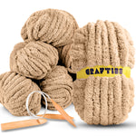 8 Rolls Chunky Chenille Yarn for Crocheting - Jumbo 7 Weight (27 yds, 8 oz Each Skein), Bulky Thick Crochet Knit Blanket Chunky Yarn for Hand Knitting with Giant Hook and Needles