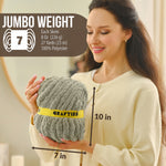 8 Rolls Chunky Chenille Yarn for Crocheting - Jumbo 7 Weight (27 yds, 8 oz Each Skein), Bulky Thick Crochet Knit Blanket Chunky Yarn for Hand Knitting with Giant Hook and Needles