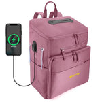 CRAFTISS Crochet Bag Yarn Storage - Christmas Gift - Durable Canvas Yarn Bag for Crochet Accessories – Backpack Organizer with Knitting Accessories Pockets and USB Cable