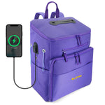 CRAFTISS Crochet Bag Yarn Storage - Christmas Gift - Durable Canvas Yarn Bag for Crochet Accessories – Backpack Organizer with Knitting Accessories Pockets and USB Cable