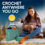 CRAFTISS Crochet Bag Yarn Storage - Christmas Gift - Durable Corduroy Yarn Bag for Crochet Accessories - Organizer with Knitting Accessories Case - CRAFTISS