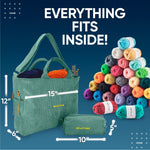 CRAFTISS Crochet Bag Yarn Storage - Christmas Gift - Durable Corduroy Yarn Bag for Crochet Accessories - Organizer with Knitting Accessories Case - CRAFTISS