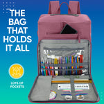 CRAFTISS Crochet Bag Yarn Storage - Christmas Gift - Durable Canvas Yarn Bag for Crochet Accessories – Backpack Organizer with Knitting Accessories Pockets and USB Cable