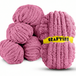 8 Rolls Chunky Chenille Yarn for Crocheting - Jumbo 7 Weight (27 yds, 8 oz Each Skein), Bulky Thick Crochet Knit Blanket Chunky Yarn for Hand Knitting - CRAFTISS