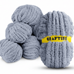 8 Rolls Chunky Chenille Yarn for Crocheting - Jumbo 7 Weight (27 yds, 8 oz Each Skein), Bulky Thick Crochet Knit Blanket Chunky Yarn for Hand Knitting - CRAFTISS