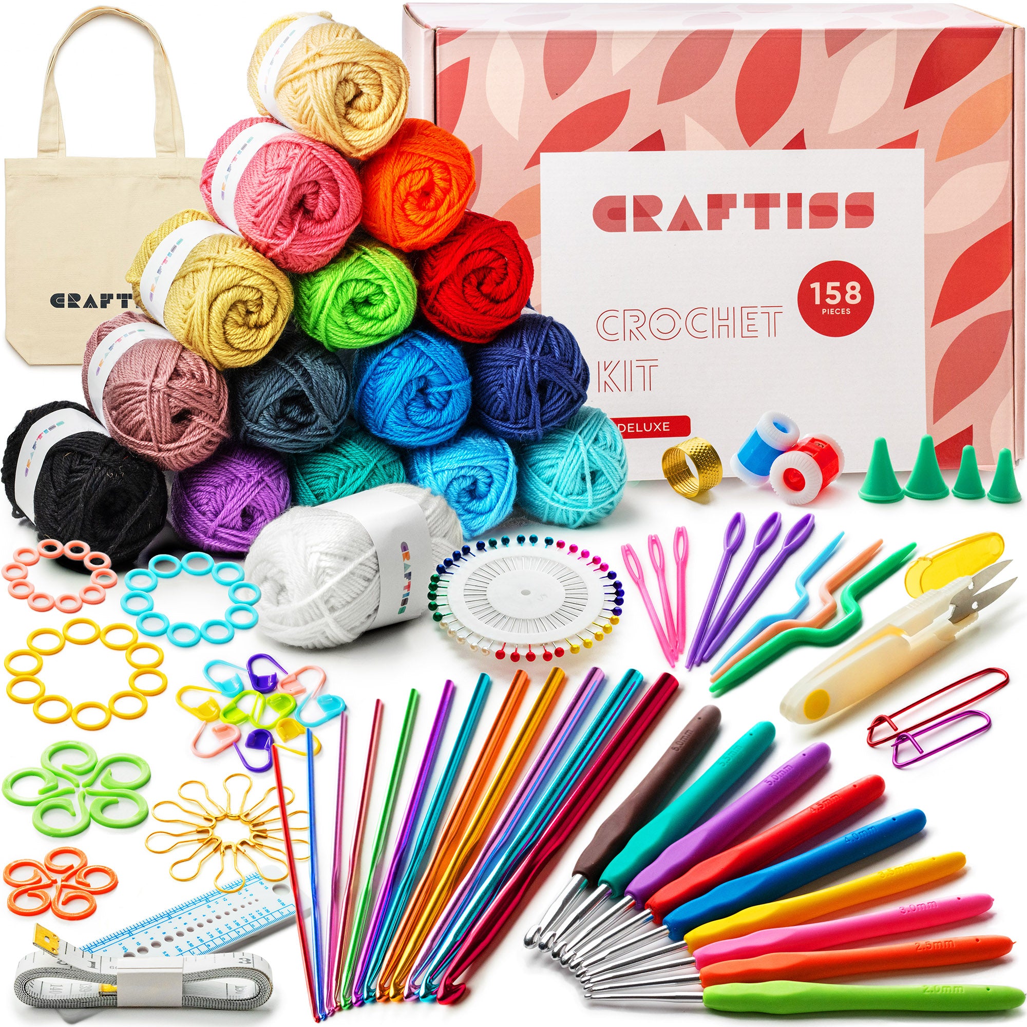Craftiss 158-piece crochet kit