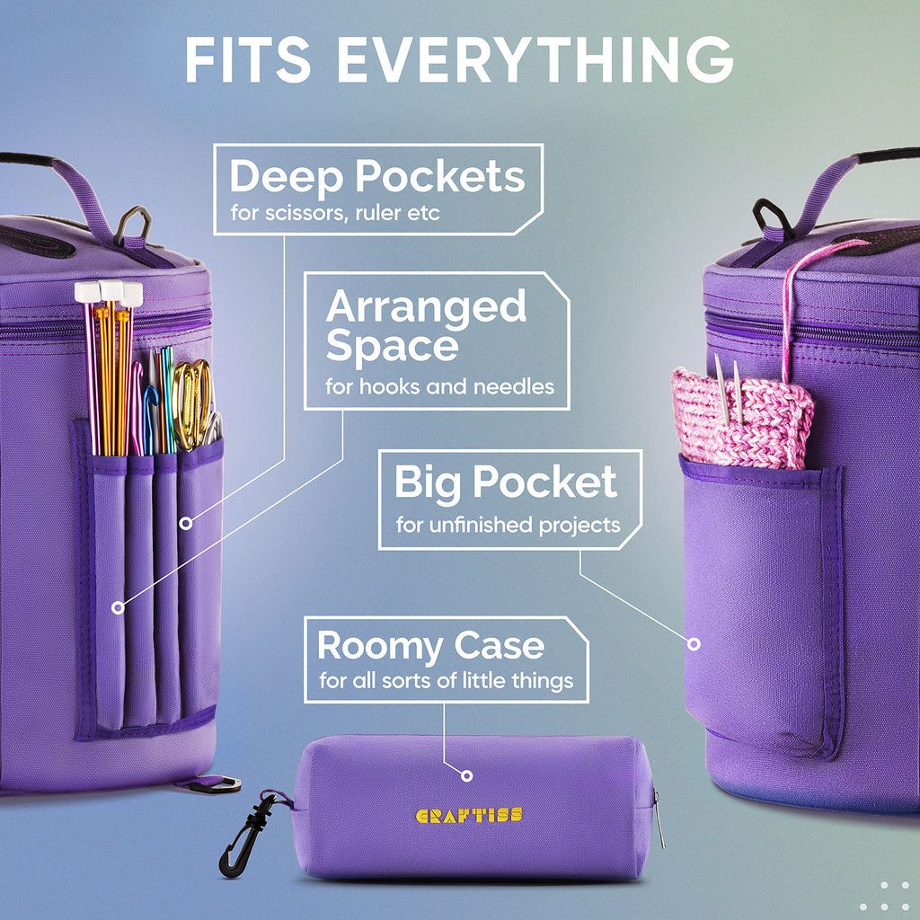 Knitting Tin Storage Container - Procrastiknitting – Purple Wool Co.