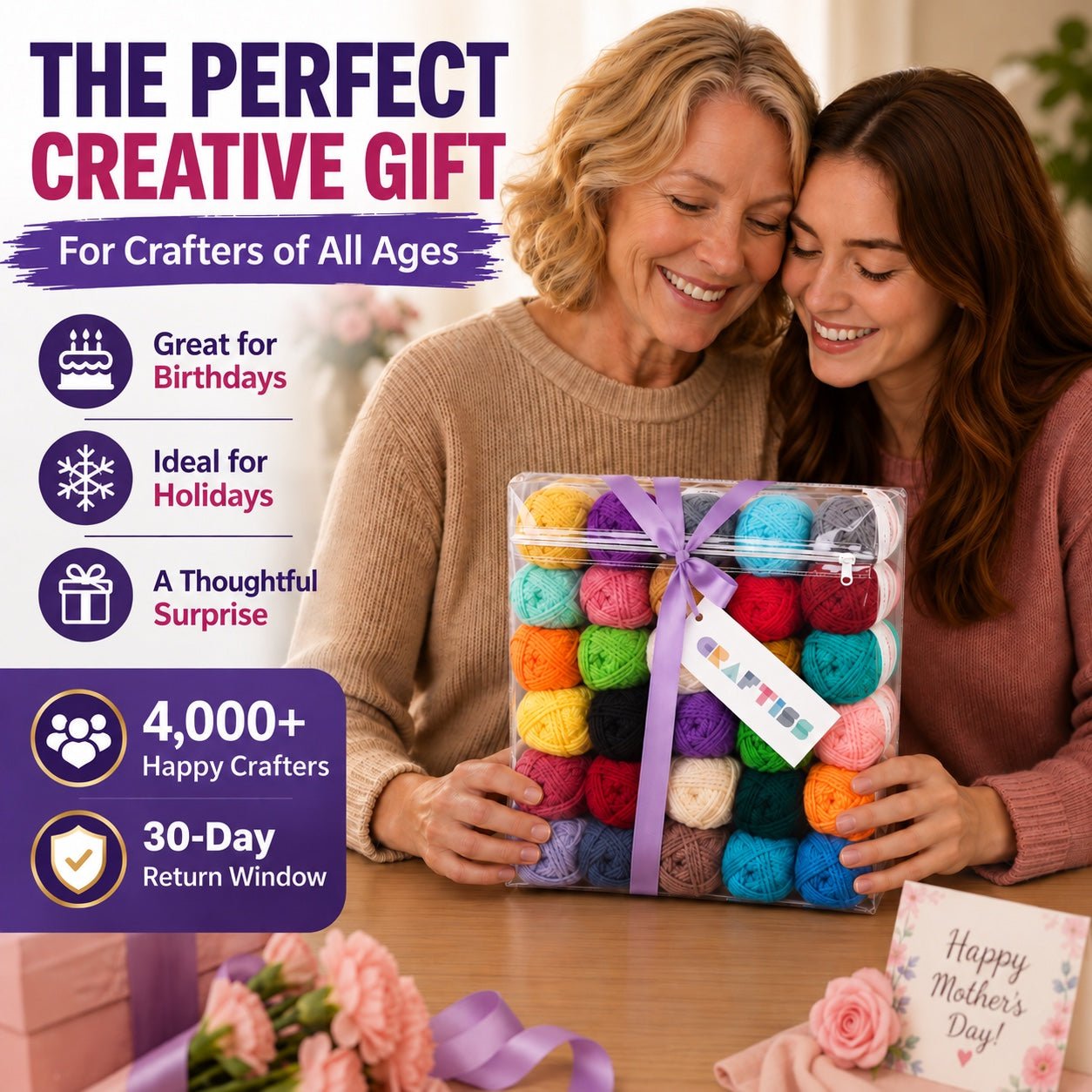 CRAFTISS Mini Skeins set presented as a colorful creative gift