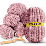 8 Rolls Chunky Chenille Yarn for Crocheting - Jumbo 7 Weight (27 yds, 8 oz Each Skein), Bulky Thick Crochet Knit Blanket Chunky Yarn for Hand Knitting with Giant Hook and Needles