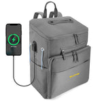 CRAFTISS Crochet Bag Yarn Storage - Christmas Gift - Durable Canvas Yarn Bag for Crochet Accessories – Backpack Organizer with Knitting Accessories Pockets and USB Cable