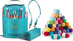 CRAFTISS Bundle: Yarn Storage Bag Organizer with 30 Mini Yarn Skeins for Crochet & Knitting - CRAFTISS