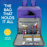 CRAFTISS Crochet Bag Yarn Storage - Christmas Gift - Durable Canvas Yarn Bag for Crochet Accessories – Backpack Organizer with Knitting Accessories Pockets and USB Cable