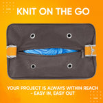 CRAFTISS Crochet Bag Yarn Storage - Christmas Gift - Durable Canvas Yarn Bag for Crochet Accessories - Organizer with Built-in Knitting Accessories Case