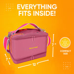 CRAFTISS Crochet Bag Yarn Storage - Christmas Gift - Durable Canvas Yarn Bag for Crochet Accessories - Organizer with Built-in Knitting Accessories Case