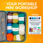 CRAFTISS Crochet Bag Yarn Storage - Christmas Gift - Durable Canvas Yarn Bag for Crochet Accessories - Organizer with Built-in Knitting Accessories Case