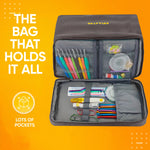 CRAFTISS Crochet Bag Yarn Storage - Christmas Gift - Durable Canvas Yarn Bag for Crochet Accessories - Organizer with Built-in Knitting Accessories Case