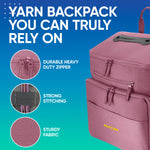 CRAFTISS Crochet Bag Yarn Storage - Christmas Gift - Durable Canvas Yarn Bag for Crochet Accessories – Backpack Organizer with Knitting Accessories Pockets and USB Cable