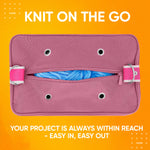 CRAFTISS Crochet Bag Yarn Storage - Christmas Gift - Durable Canvas Yarn Bag for Crochet Accessories - Organizer with Built-in Knitting Accessories Case