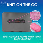 CRAFTISS Crochet Bag Yarn Storage - Christmas Gift - Durable Canvas Yarn Bag for Crochet Accessories – Backpack Organizer with Knitting Accessories Pockets and USB Cable