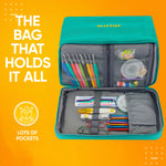 CRAFTISS Crochet Bag Yarn Storage - Christmas Gift - Durable Canvas Yarn Bag for Crochet Accessories - Organizer with Built-in Knitting Accessories Case