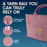 CRAFTISS Crochet Bag Yarn Storage - Christmas Gift - Durable Corduroy Yarn Bag for Crochet Accessories - Organizer with Knitting Accessories Case