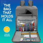 CRAFTISS Crochet Bag Yarn Storage - Christmas Gift - Durable Canvas Yarn Bag for Crochet Accessories – Backpack Organizer with Knitting Accessories Pockets and USB Cable