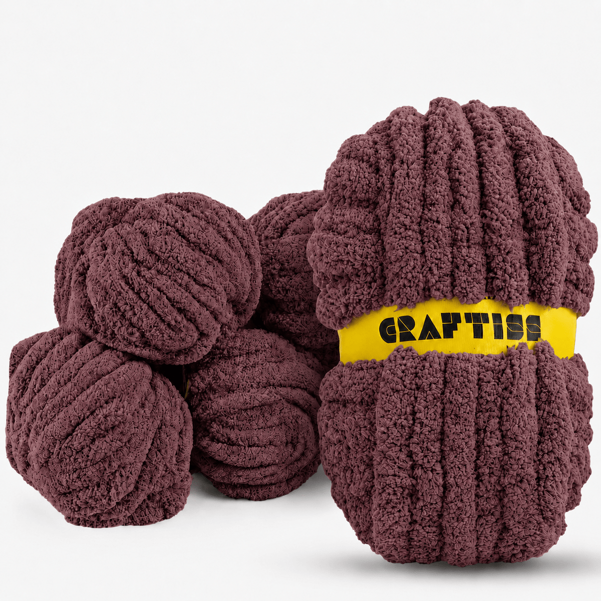 Chunky Chenille Yarn for Crocheting in Rolls - Jumbo 7 Weight (27 yds, 8 oz Each Skein), Bulky Thick Crochet Knit Blanket Chunky Yarn for Hand Knitting - CRAFTISS