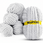 8 Rolls Chunky Chenille Yarn for Crocheting - Jumbo 7 Weight (27 yds, 8 oz Each Skein), Bulky Thick Crochet Knit Blanket Chunky Yarn for Hand Knitting - CRAFTISS