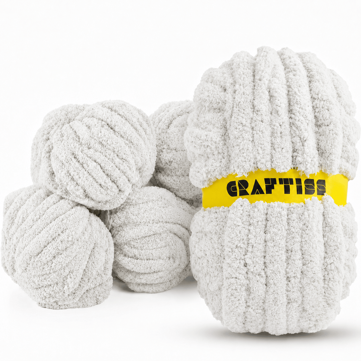 Chunky Chenille Yarn for Crocheting in Rolls - Jumbo 7 Weight (27 yds, 8 oz Each Skein), Bulky Thick Crochet Knit Blanket Chunky Yarn for Hand Knitting - CRAFTISS