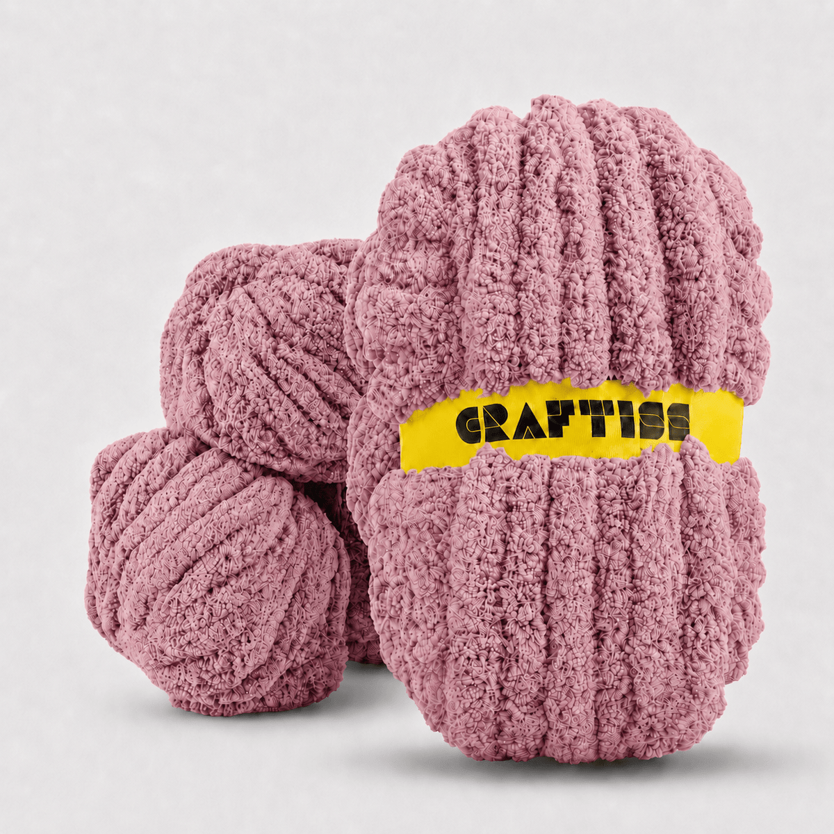 Pink Chunky Chenille Yarn for Blankets - CRAFTISS