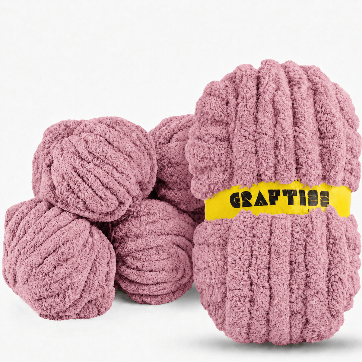 Pink Chunky Chenille Yarn for Blankets - CRAFTISS