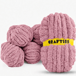 Pink Chunky Chenille Yarn for Blankets - CRAFTISS