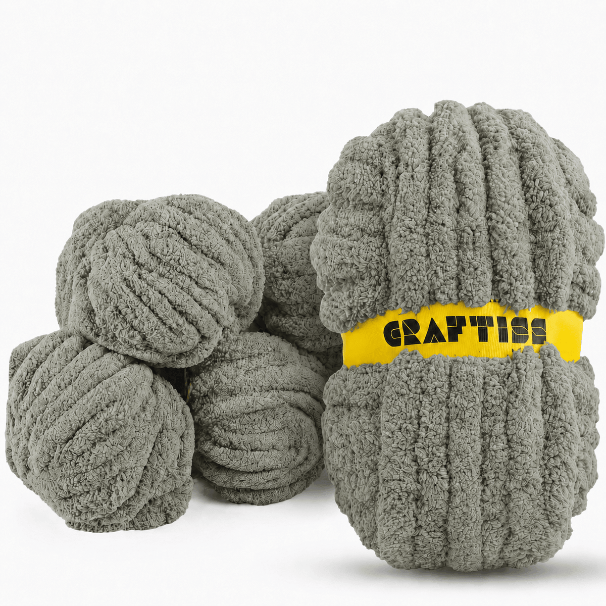 Chunky Chenille Yarn for Crocheting in Rolls - Jumbo 7 Weight (27 yds, 8 oz Each Skein), Bulky Thick Crochet Knit Blanket Chunky Yarn for Hand Knitting - CRAFTISS