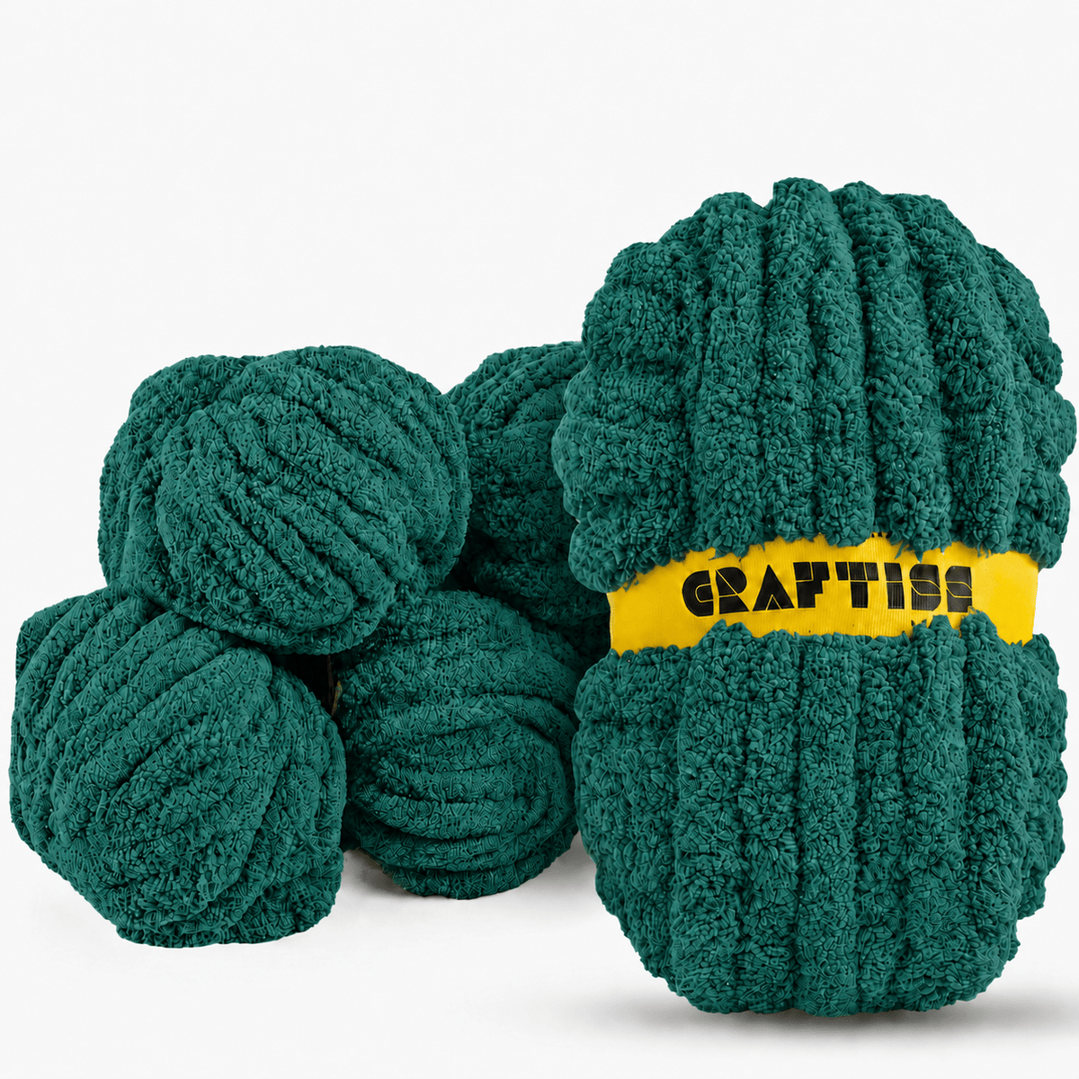 Chunky Chenille Yarn for Crocheting in Rolls - Jumbo 7 Weight (27 yds, 8 oz Each Skein), Bulky Thick Crochet Knit Blanket Chunky Yarn for Hand Knitting - CRAFTISS