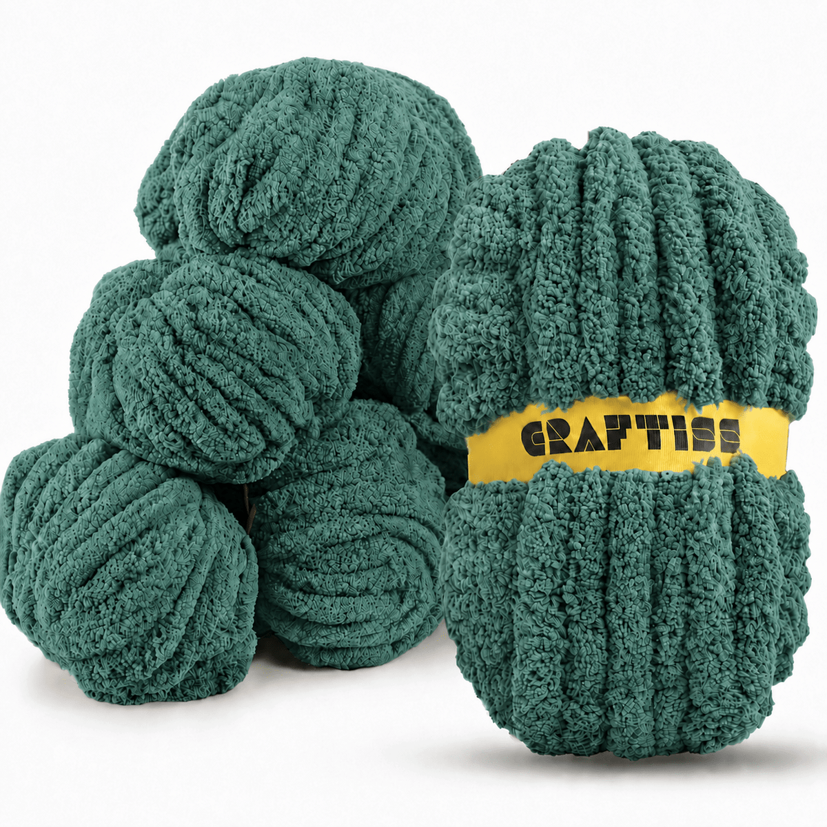 Chunky Chenille Yarn for Crocheting in Rolls - Jumbo 7 Weight (27 yds, 8 oz Each Skein), Bulky Thick Crochet Knit Blanket Chunky Yarn for Hand Knitting - CRAFTISS