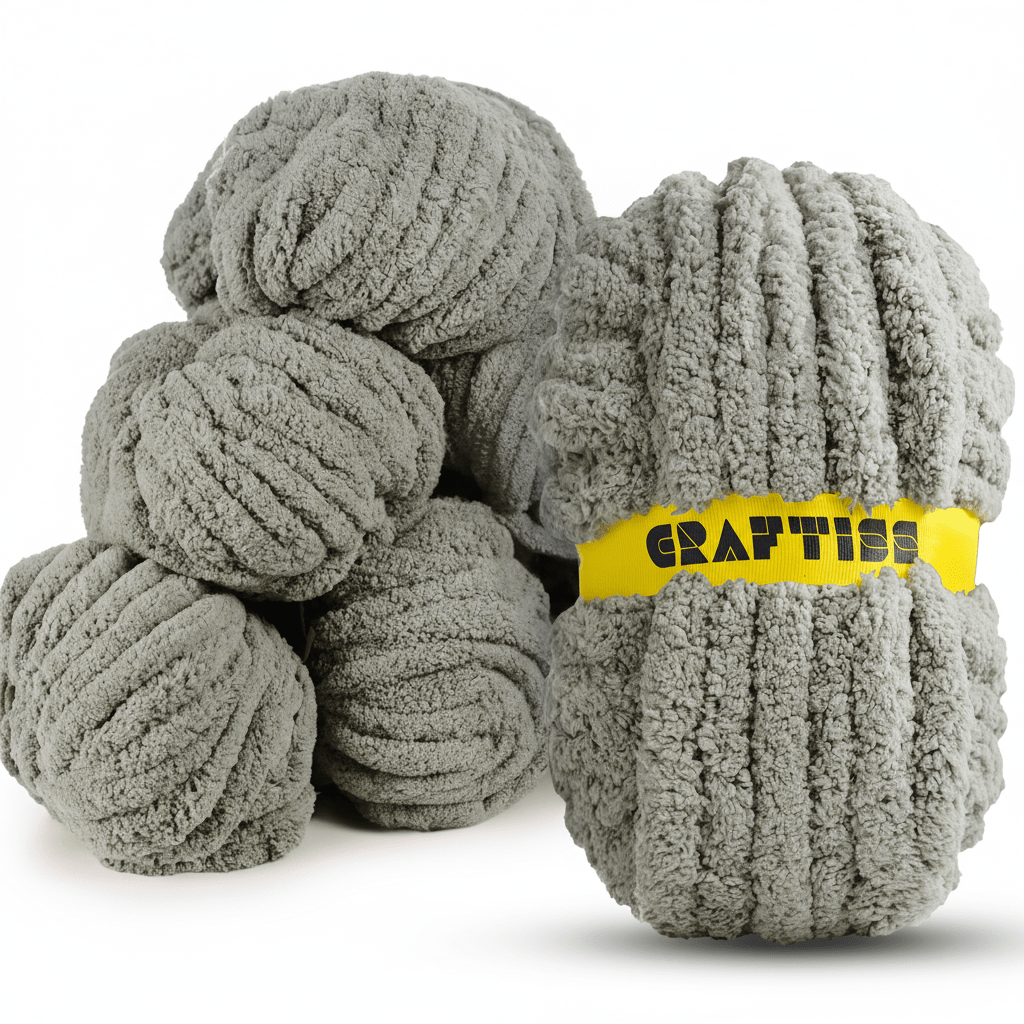 8 Rolls Chunky Chenille Yarn for Crocheting - Jumbo 7 Weight (27 yds, 8 oz Each Skein), Bulky Thick Crochet Knit Blanket Chunky Yarn for Hand Knitting - CRAFTISS