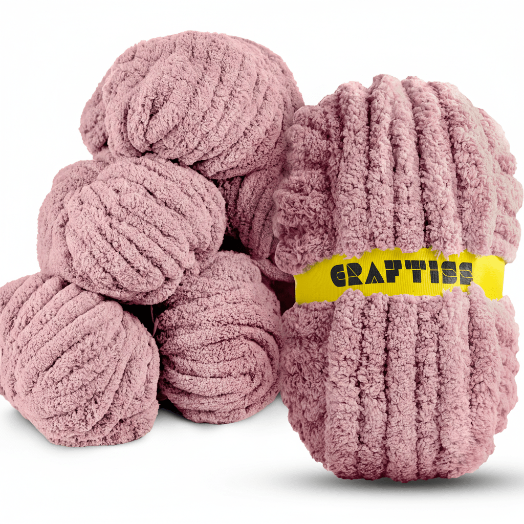 8 Rolls Chunky Chenille Yarn for Crocheting - Jumbo 7 Weight (27 yds, 8 oz Each Skein), Bulky Thick Crochet Knit Blanket Chunky Yarn for Hand Knitting - CRAFTISS