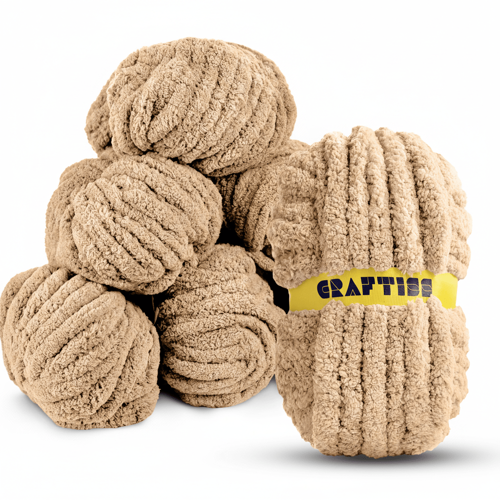 8 Rolls Chunky Chenille Yarn for Crocheting - Jumbo 7 Weight (27 yds, 8 oz Each Skein), Bulky Thick Crochet Knit Blanket Chunky Yarn for Hand Knitting - CRAFTISS