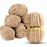 8 Rolls Chunky Chenille Yarn for Crocheting - Jumbo 7 Weight (27 yds, 8 oz Each Skein), Bulky Thick Crochet Knit Blanket Chunky Yarn for Hand Knitting - CRAFTISS