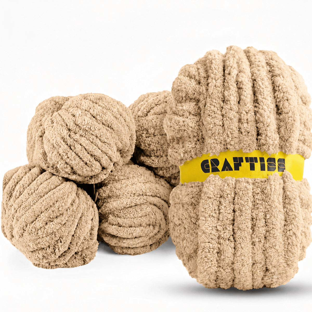 Chunky Chenille Yarn for Crocheting in Rolls - Jumbo 7 Weight (27 yds, 8 oz Each Skein), Bulky Thick Crochet Knit Blanket Chunky Yarn for Hand Knitting - CRAFTISS
