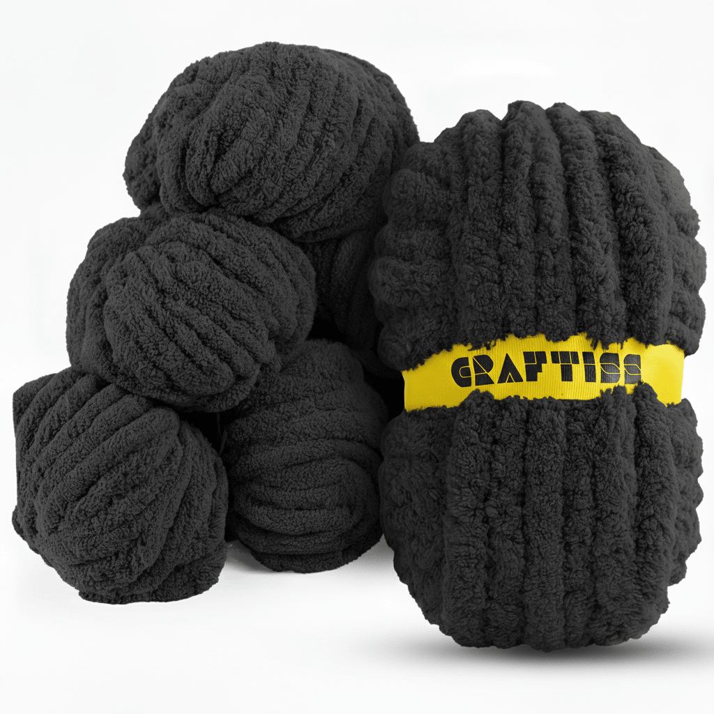 8 Rolls Chunky Chenille Yarn for Crocheting - Jumbo 7 Weight (27 yds, 8 oz Each Skein), Bulky Thick Crochet Knit Blanket Chunky Yarn for Hand Knitting - CRAFTISS