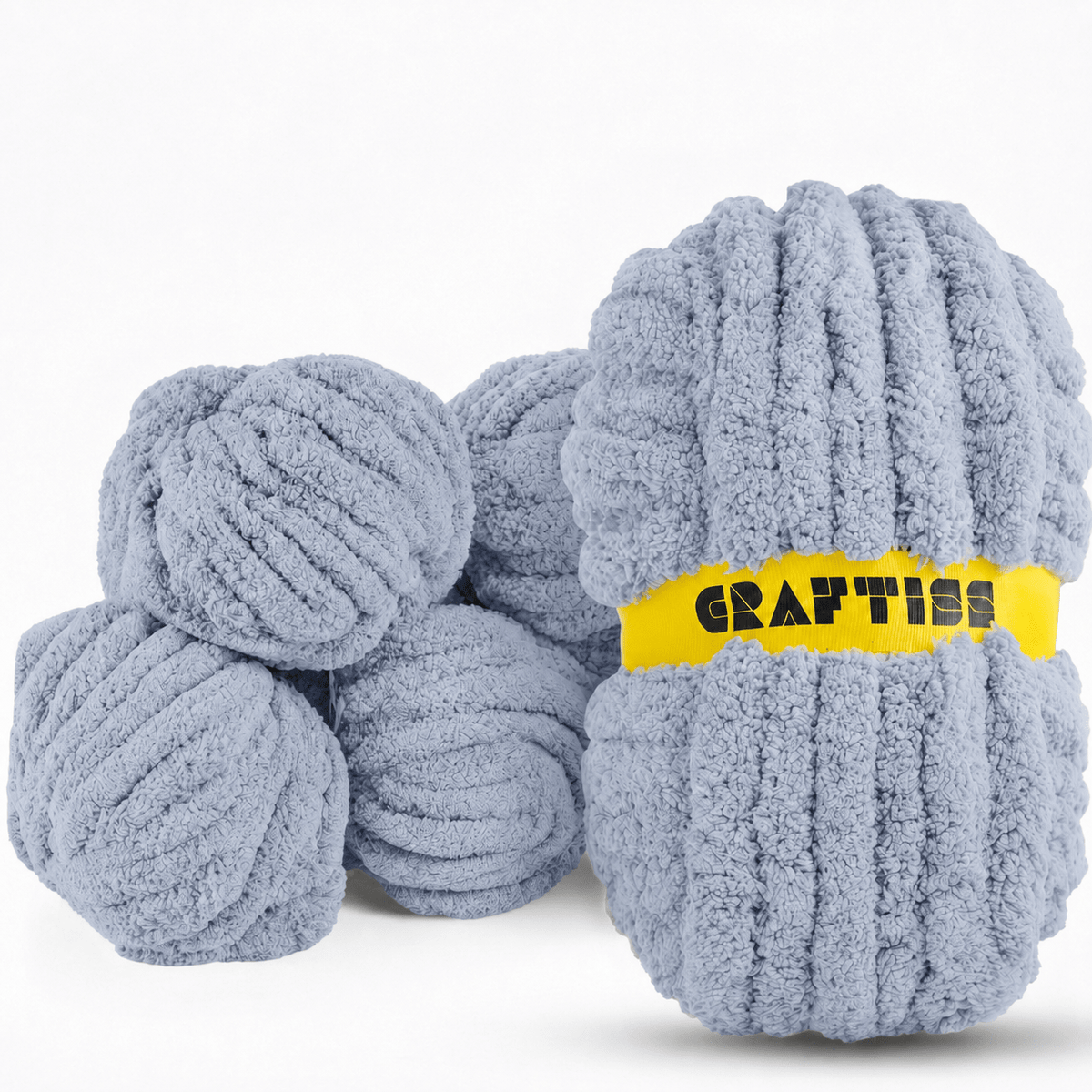 Chunky Chenille Yarn for Crocheting in Rolls - Jumbo 7 Weight (27 yds, 8 oz Each Skein), Bulky Thick Crochet Knit Blanket Chunky Yarn for Hand Knitting - CRAFTISS