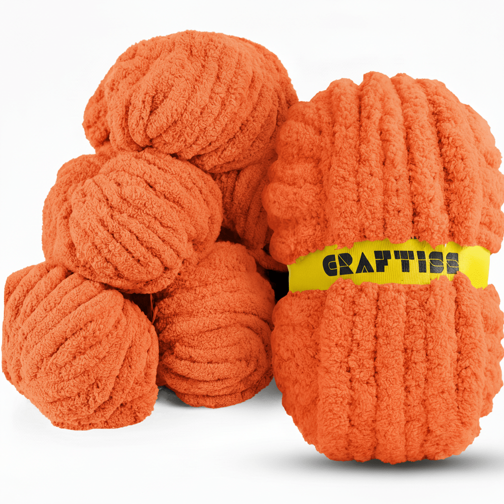 8 Rolls Chunky Chenille Yarn for Crocheting - Jumbo 7 Weight (27 yds, 8 oz Each Skein), Bulky Thick Crochet Knit Blanket Chunky Yarn for Hand Knitting - CRAFTISS