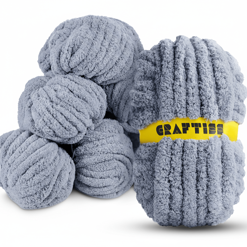 8 Rolls Chunky Chenille Yarn for Crocheting - Jumbo 7 Weight (27 yds, 8 oz Each Skein), Bulky Thick Crochet Knit Blanket Chunky Yarn for Hand Knitting - CRAFTISS
