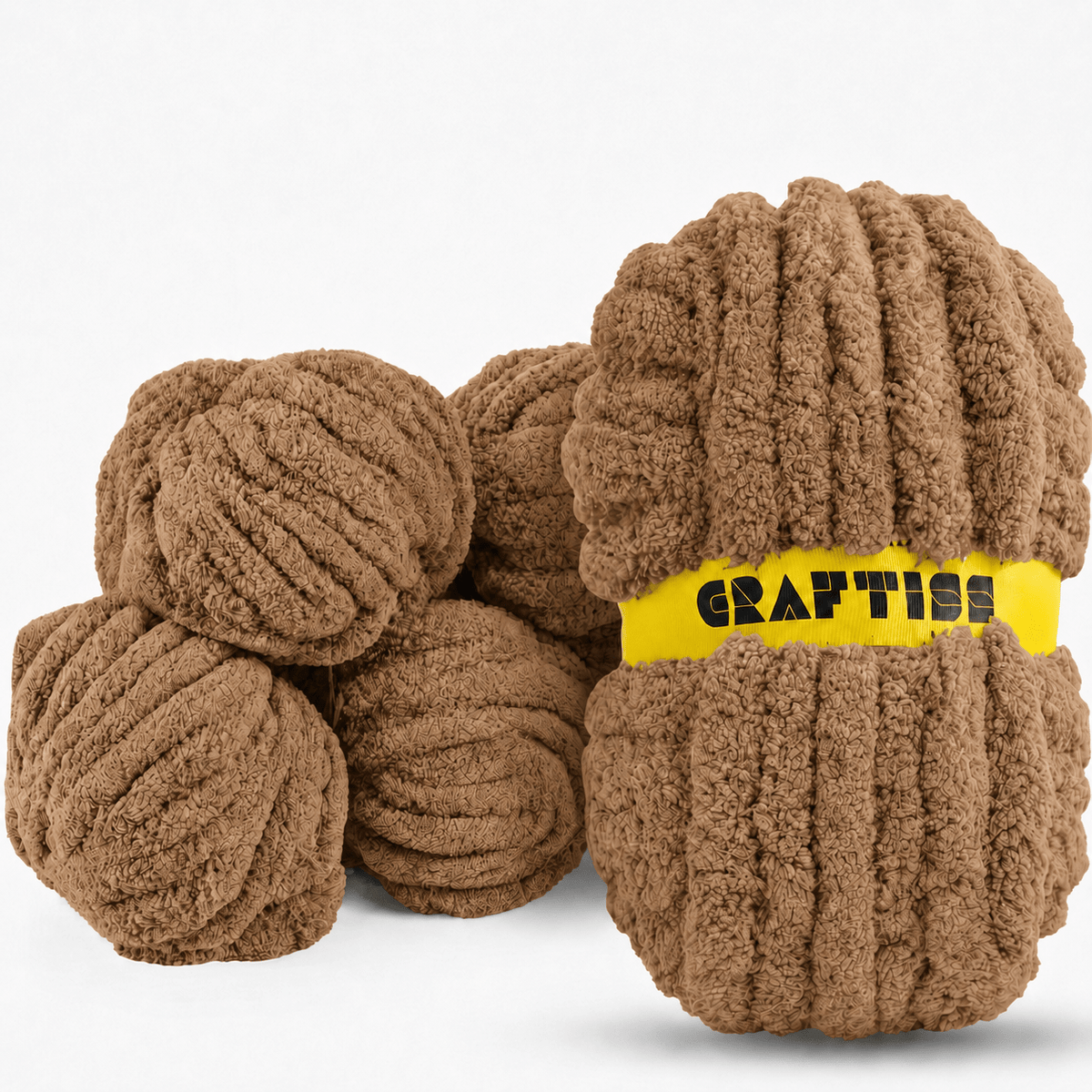 Chunky Chenille Yarn for Crocheting in Rolls - Jumbo 7 Weight (27 yds, 8 oz Each Skein), Bulky Thick Crochet Knit Blanket Chunky Yarn for Hand Knitting - CRAFTISS