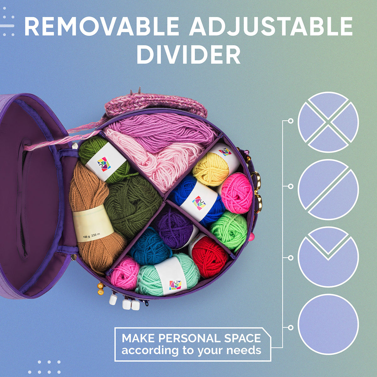 CRAFTISS Bundle: Yarn Storage Bag Organizer with 30 Mini Yarn Skeins for Crochet & Knitting - CRAFTISS