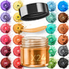 24*0.35Oz Cosmetic Grade Mica Powder Color Set Assortment - Natural Coloring Pigment in Jars