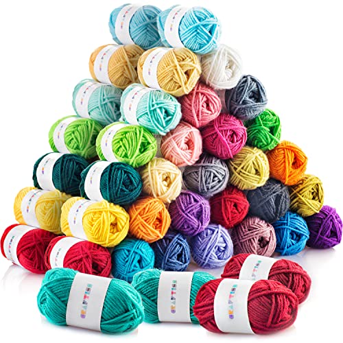 60 colorful DK acrylic yarn skeins
