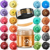 24*0.2Oz Cosmetic Grade Mica Powder Color Set Assortment - Natural Coloring Pigment in Jars
