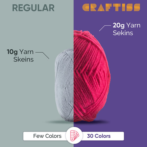 16*0.7 Oz Acrylic Yarn Skeins Unique Colors - Bulk Yarn Kit - 700 Yards - Perfect for Any Mini Project - CRAFTISS